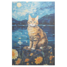 Chat Sunflower Art mur