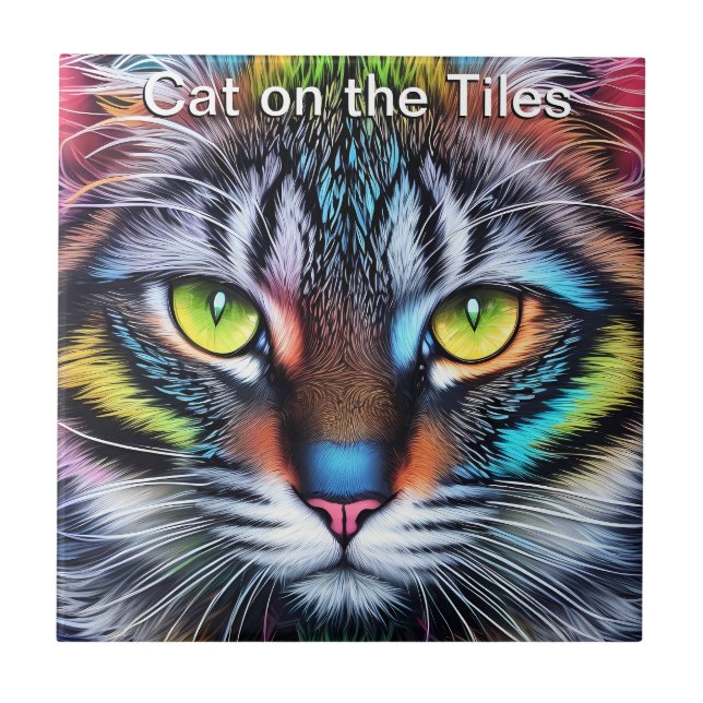 Chat sur les carreaux Carrelage céramique Portrait (Devant)