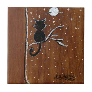 Chat sur un membre avec carreaux de céramique de l