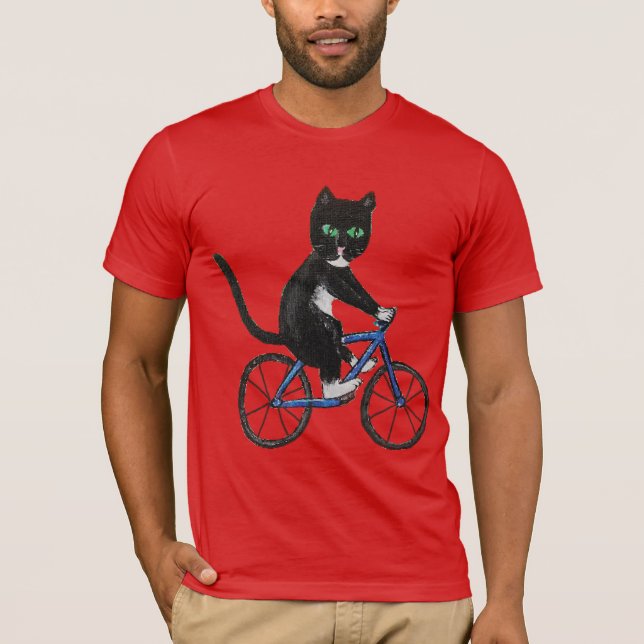 Chat sur un t-shirt vélo cycliste chats (Devant)