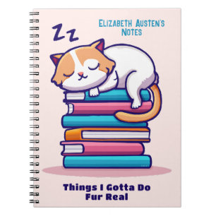 Chat sur une pile de livres Cute Custom Readers No