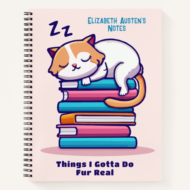 Chat sur une pile de livres Cute Custom Readers No (Devant)