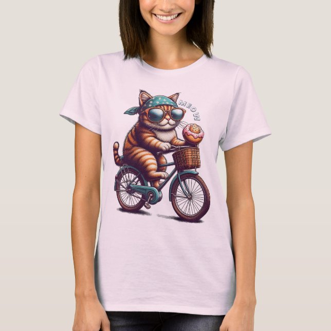 Chat sur Vélo T-shirt classique (Devant)