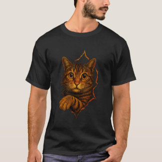 Chat, T-shirt Chat, Chat Tissu Déchiré, Chatons,Ch