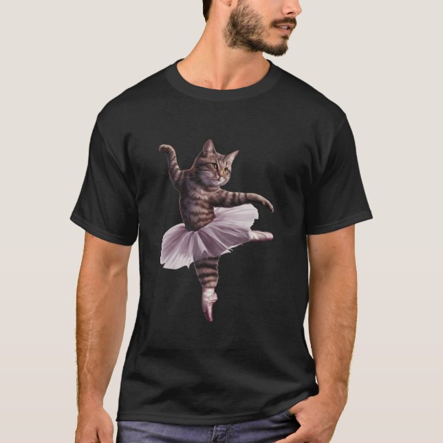 Chat T-shirt danseuse de ballet (Devant)