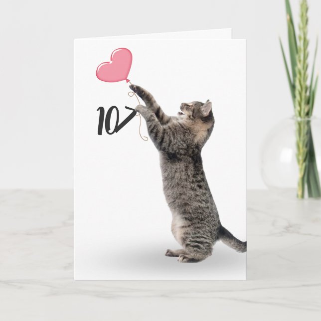 chat tabby ludique pour la carte 107ème anniversai (Devant)