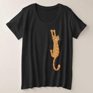 Chat Tabby Orange Accroché Drôle chat rayé
