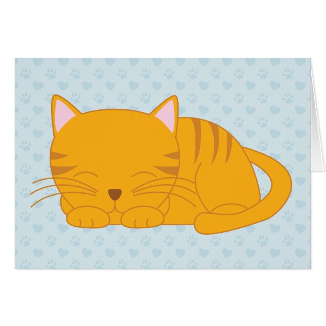 Chat Tabby Orange Dormant (Devant Horizontal)
