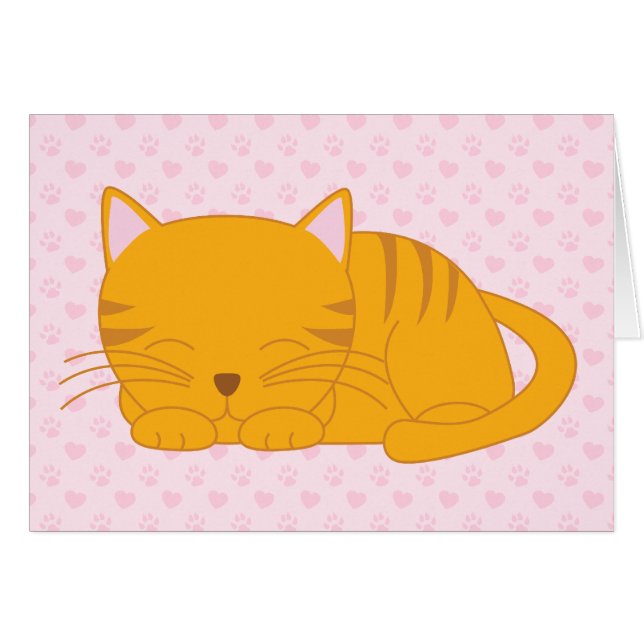 Chat Tabby Orange Dormant (Devant Horizontal)
