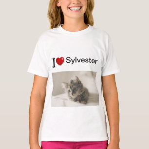 Chat Texte noir personnalisé T-shirt