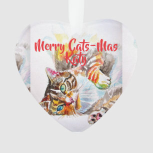 Chat tigré Chats Joyeux Noël Chats-Mus Filles