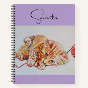 Chat tigré Chats mignons chat aquarelle Cahier
