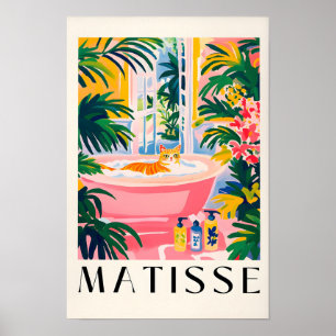 Chat tigré dans une baignoire, décoration murale d