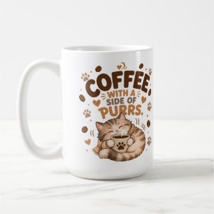 Chat Tigre Douillet Buvant du Café Tasse Cadeau