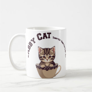 Chat tigré en tasse à thé - Art mignon de chaton p