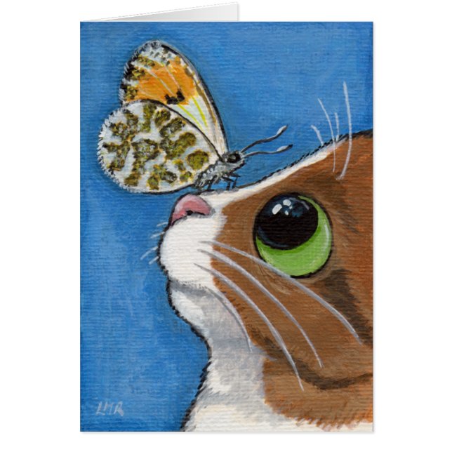 Chat tigré et papillon de gingembre (Devant)