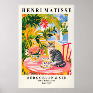 Chat tigré Impression Matisse Drôle d'Art Espresso