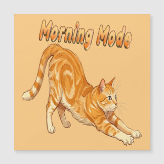 Chat Tigré Orange en Mode Matin s'étirant Chat Drô