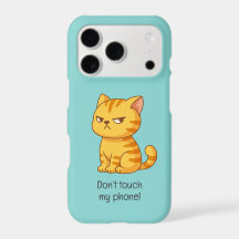 Chat tigré orange grincheux Texte personnalisé Cya