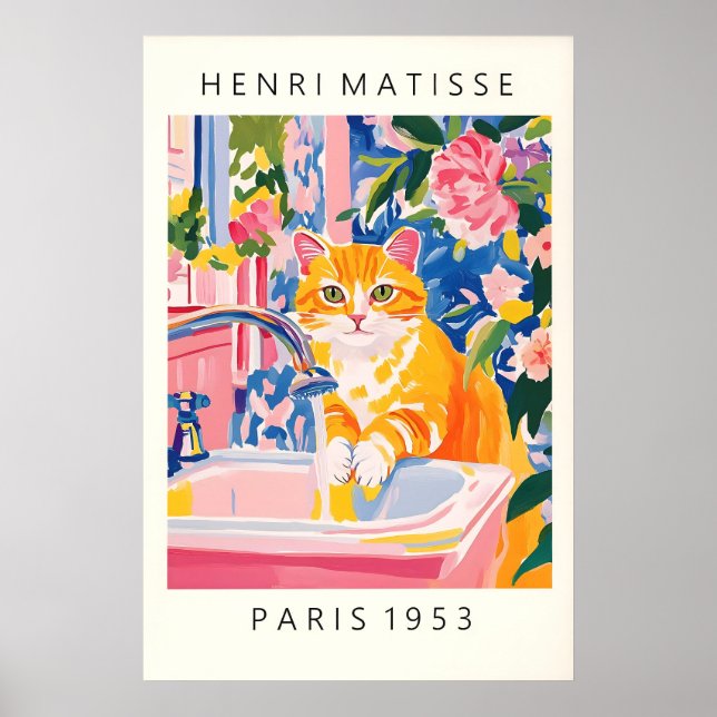 Chat tigré orange Impression artistique Matisse St (Devant)