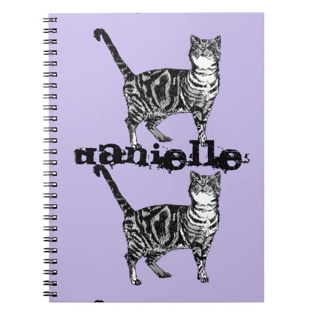 Chat tigré rayé Cahier de noms de filles mignonnes (Devant)