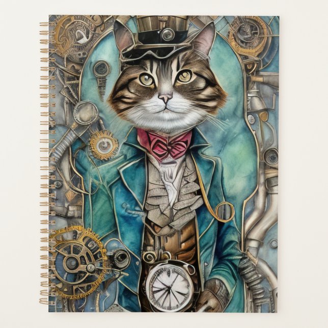Chat tigré Steampunk vintage (Devant)