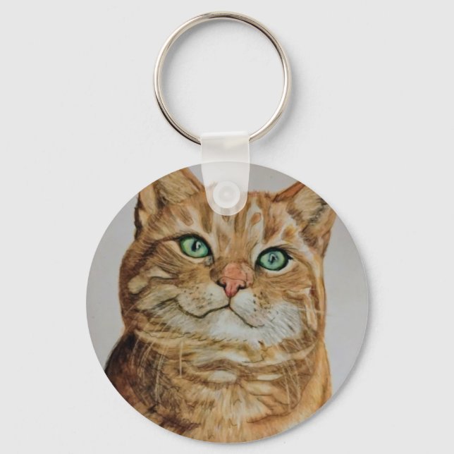 Chat tigré sur porte-clés (Recto)