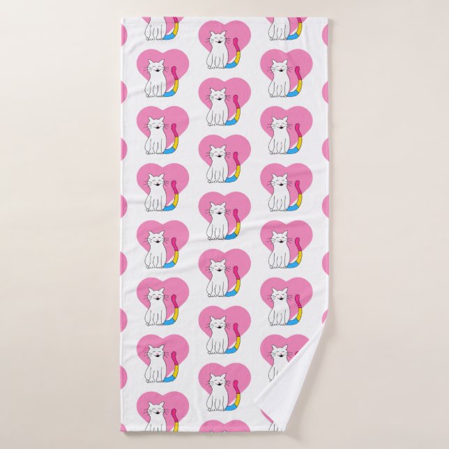Chat transexuel au coeur (Serviette de bain)