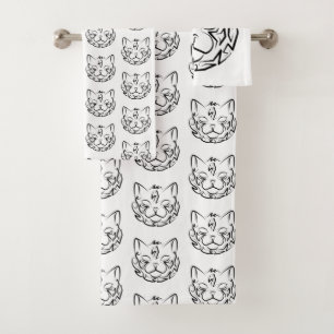 Chat tribal noir et blanc