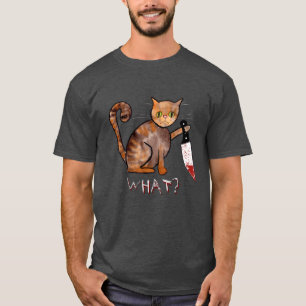 Chat-tueur, Peint à la main, T-shirt Humour propri