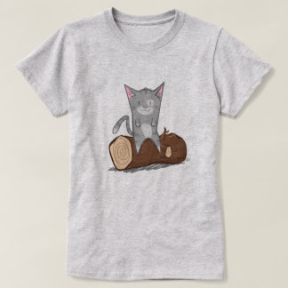 Chat un rondin - T-shirt