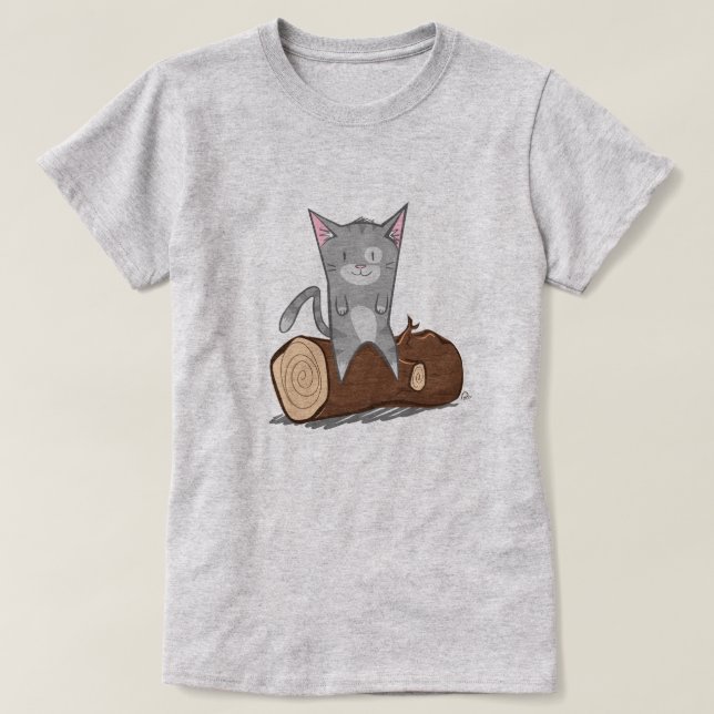 Chat un rondin - T-shirt (Design devant)