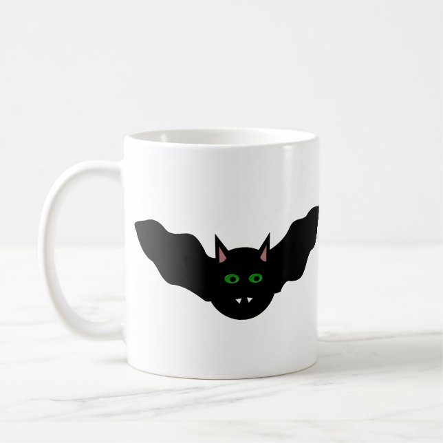 Chat Vampire face chauve Halloween Mug (Gauche)