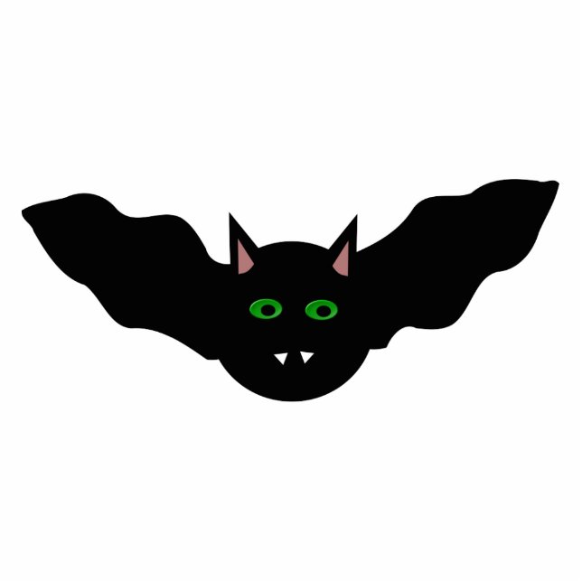 Chat Vampire Faced Bat Halloween Photo Sculpture (Devant)