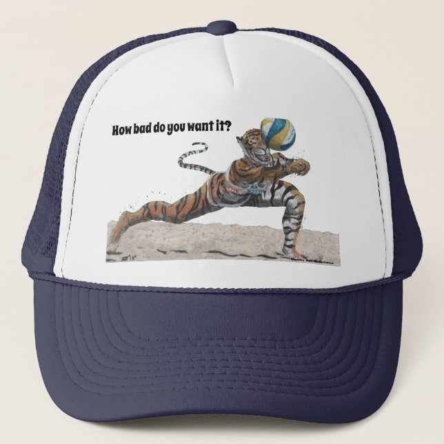 Chat Warrior Jouer Casquette de Beach Volleyball (Devant)