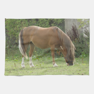 Châtaigner Cheval Brown Pâturage Serviette de cuis