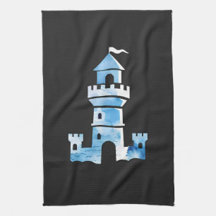 Château Aquarelle Art Serviette de cuisine