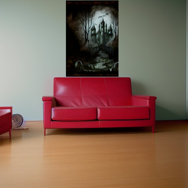 Château dans la forêt noire | AI Art Poster (Créateur téléchargé)