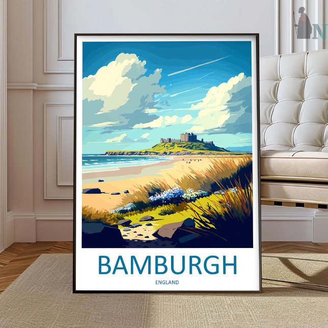 Château de Bamburgh Impression de voyage Art mural (Créateur téléchargé)