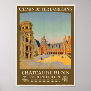 Château de Blois France Poster vintage 1928