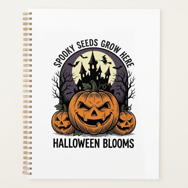 Château de citrouille d'Halloween Vintage T-shirt  (Devant)