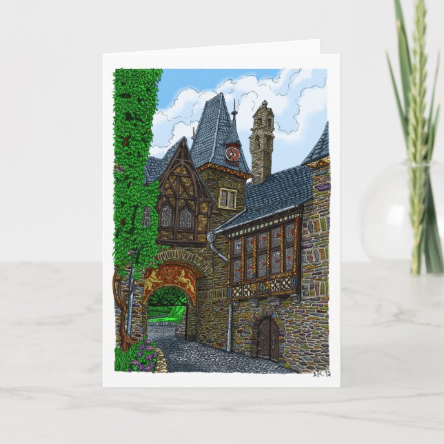 Château de Cochem - Carte de voeux en couleur (Devant)
