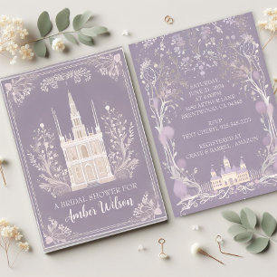 Château de conte de fées lavande Invitation