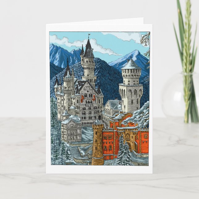 Château de Neuschwanstein - Couleur - Carte de voe (Devant)