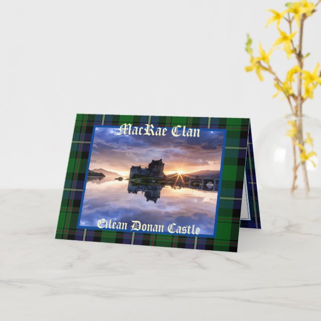 Château d'Eilean Donan - Carte de vœux du clan Mac (Fleur jaune)