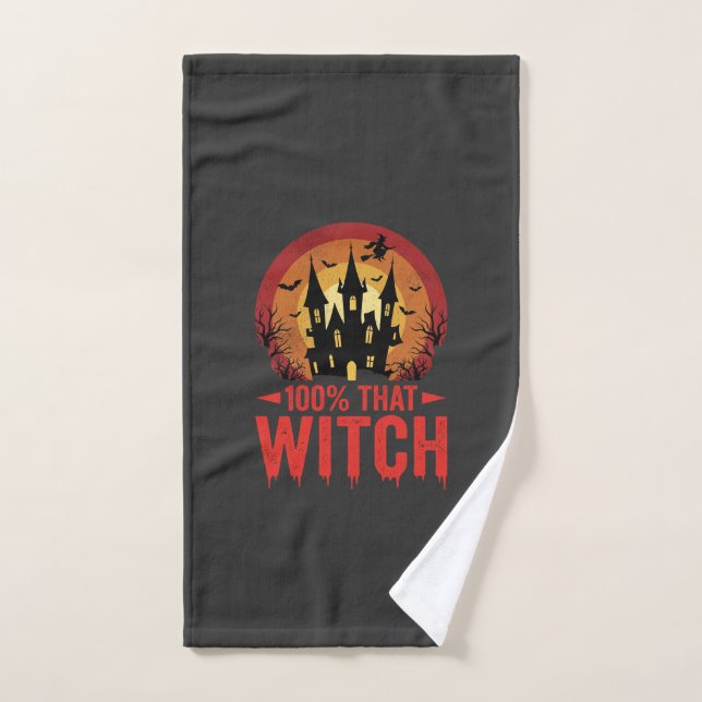 Château d'Halloween de cette sorcière à 100% (Serviette à main)