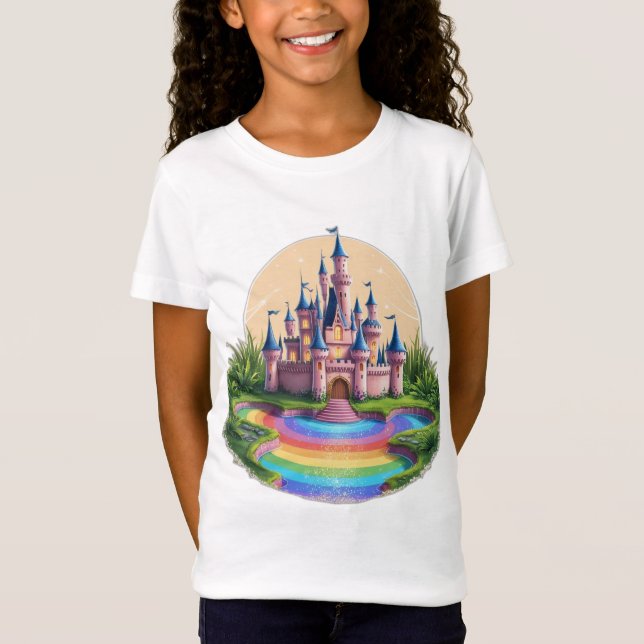 Château enchanté avec T-shirt Rainbow Moat (Devant)