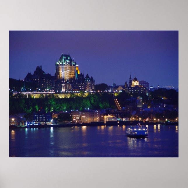 Château Frontenac Casque Nuit Québec Poster (Devant)