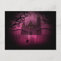 Château gothique rose Carte postale