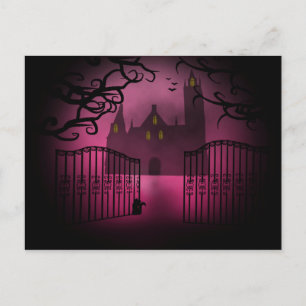 Château gothique rose Carte postale